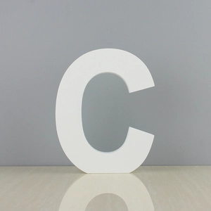 Standing white wooden decorative letter C for DIY home wall decor and wedding party settings