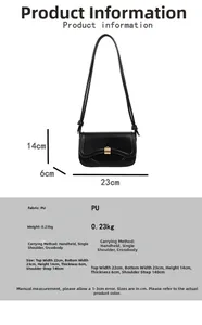 Detailed size guide for minimalist black square shoulder bag with precise measurements