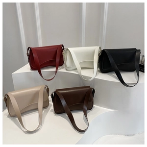 Detailed collection of minimalist leather shoulder bags in burgundy, white, black, and beige