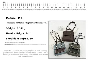 Detailed size specifications for a versatile PU leather backpack with 20x20x8cm dimensions