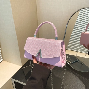 Women Shiny Sequin Evening Clutch Bag Metal Buckle Crossbody Handbag For Wedding Party Formal Event Elegant Fashion Handbag