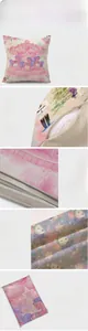Detail of breathable linen texture and durable invisible zipper on Xmas pillow cover