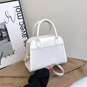 Women Shoulder Bag PU Leather Herringbone Stitching Handbag Small Contrast Color Pillow Crossbody Bag For Daily Fashion