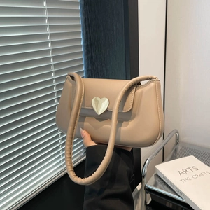 Borsa A Spalla Sottobraccio Stile Francese Per Donna In Pelle PU Fibbia In Metallo A Forma Di Cuore Minimalista Alla Moda