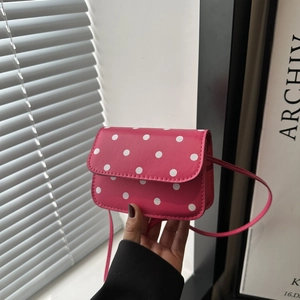 Retro Polka Dot Mini Crossbody Bag For Women PU Leather Small Square Box Shoulder Bag With Magnetic Closure Daily Handbag