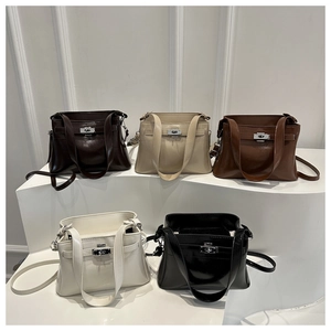 Detailed collection of elegant trapezoid crossbody bags in five versatile solid colors