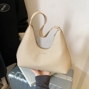 Minimalist Weaving Texture PU Leather Hobo Bag Retro Underarm Shoulder Bag For Women Casual Commuting