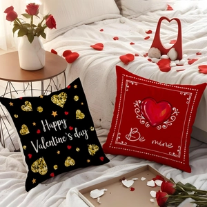 Romantisches Valentinstag Herz-Kissenbezug-Set für Schlafzimmer und Sofa-Dekor