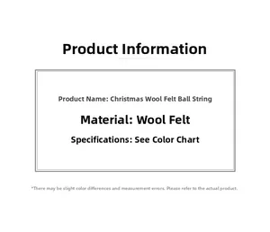 Detailed specifications and information for wool felt Christmas ball garland decorations