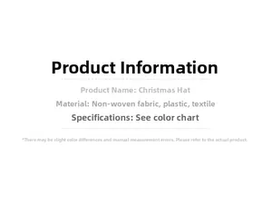 Detailed material specifications for Christmas tree hats made of non-woven fabric and plastic