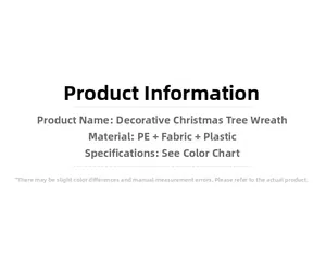 Detailed text specifications for PE mini Christmas tree wreath with material and size details
