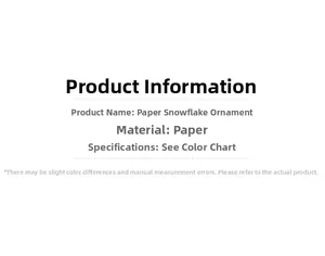 Detail specifications and material guide for paper snowflake Christmas ornaments