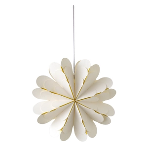 3D white paper star with gold edges hanging ornament for Christmas tree party decoration