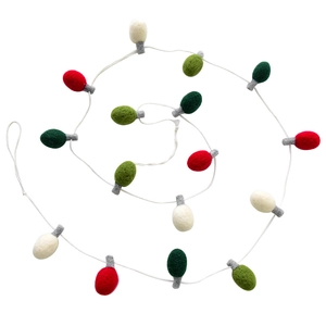 Ghirlanda natalizia di lampadine in feltro di lana per decorazioni di alberi e feste