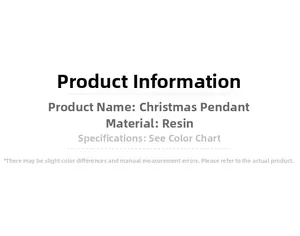 Detailed specifications for resin Christmas snowman ornaments and mini tree pendants