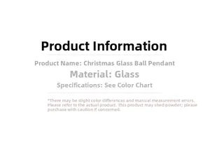 Specifications for glass Christmas ball ornaments showing material details and precautions