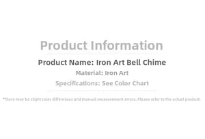 Detailed specifications for iron Christmas bell string decorations showing material and size
