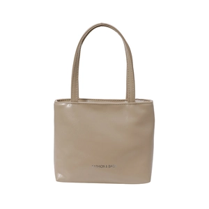 Sac fourre-tout minimaliste en cuir verni kaki avec finition brillante