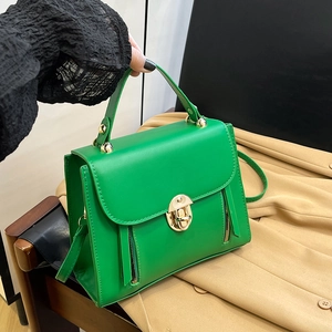 Sac en Bandoulière pour Femmes en Cuir PU Mode Sac à Main Carré Vintage Sac Porté Épaule avec Boucle Dorée