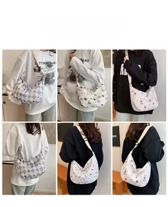 Collage of printed quilted crossbody bags showing various patterns and styling options