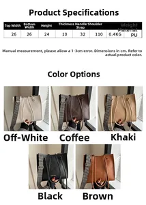 Guida dettagliata alle taglie per la borsa tote con tracolla pied-de-poule, 5 colori