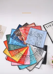 Detailed close-up of colorful paisley and nautical pattern bandanas arranged in a circle