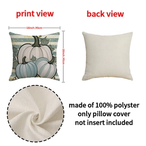 Autumn pumpkin throw pillow cover 18x18 inch decorative linen cushion case for sofa