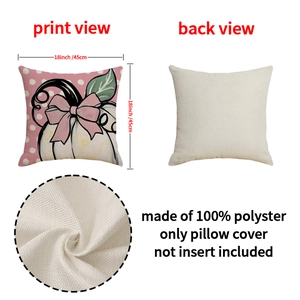 Detail of 18x18 inch pumpkin pillow cover with material and size specifications