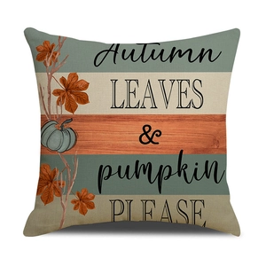 Housse de coussin automne avec citrouille et texte décoratif pour la décoration intérieure