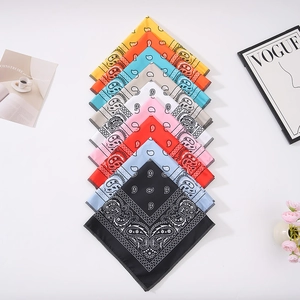 Nine-pack paisley cotton bandana set with classic hip-hop patterns in assorted colors
