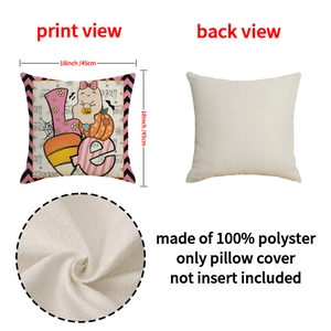 Pack de 4 fundas de cojín para Halloween con diseño de calabaza y fantasma, poliéster