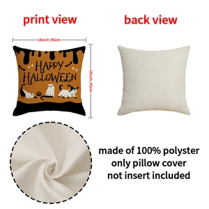 Halloween Happy Halloween spider web cat pillow cover 18x18 inch polyester cushion case