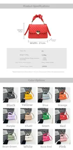 Tabella taglie e matrice di 12 colori per la borsa a mano in pelle PU plissettata