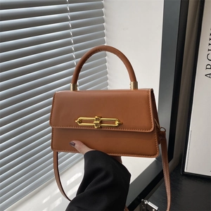 Fashion Women PU Leather Small Square Shoulder Bag Stylish Crossbody Handbag With Metal Buckle Elegant Daily Purse