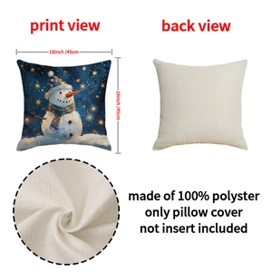 Christmas snowman printed pillow cover in 18x18 inch size made of premium polyester