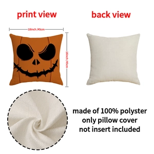 Halloween pumpkin pillow cover 18x18 inch polyester cushion case for party decor