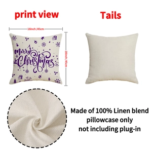 Christmas reindeer and snowflake linen pillowcase set with Merry Christmas print