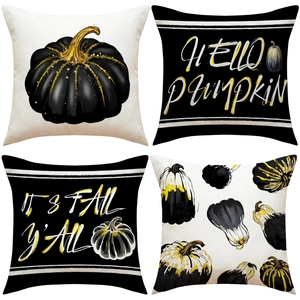 Autumn Halloween Pumpkin Throw Pillow Covers Decorative Linen Cushion Cases For Sofa Home Decor