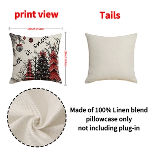 Housse de coussin Noël en lin 45x45 cm Let it Snow décor hivernal pour canapé maison
