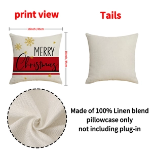 Christmas snowman stripe throw pillow cover 18x18 linen blend festive home decor