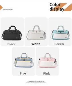 Large fitness sports bag available in five multi-color styles with dry-wet separation