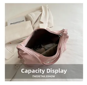 Top view of pink tote bag interior showing ample storage space for daily essentials
