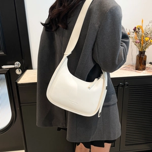 Chic off-white Hobo shoulder bag for women with fashion print and sleek PU leather finish