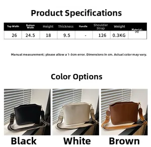 Detailed size specifications for minimalist PU crossbody bag with shoulder strap dimensions