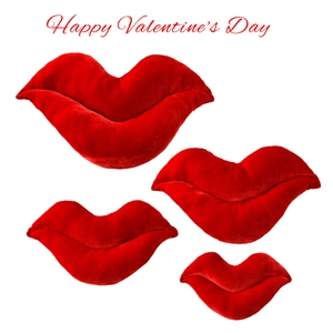 Red Lip Shaped Velvet Throw Pillow Soft Plush Romantic Home Party Decoration Valentine's Day Wedding Gift Modern Decor