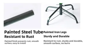 Tube en acier durable et base en fer en forme de croix pour sapins de noël
