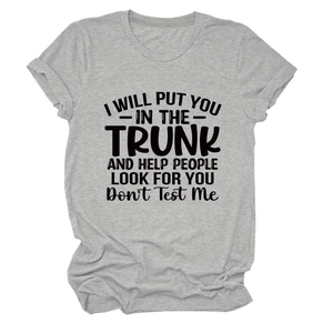 Detail of grey crewneck T-shirt showing rolled sleeve edges and soft cotton fabric