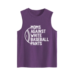Lilafarbenes Moms Against White Baseball Pants Tanktop ärmelloses Shirt Damen
