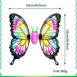 Detailed dimensions of the electric butterfly wings for party role play costumes