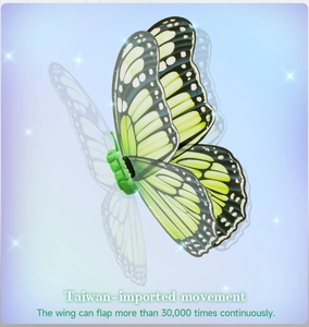 Detail of motorized fairy wings showing durable mechanical movement for realistic flapping